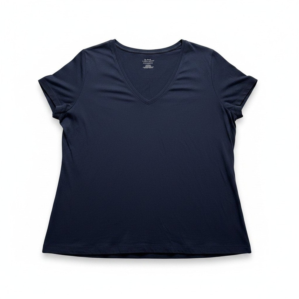 Banana Republic XXL Navy Blue Womens Timeless Tee V-Neck T-Shirt Casual Minimal